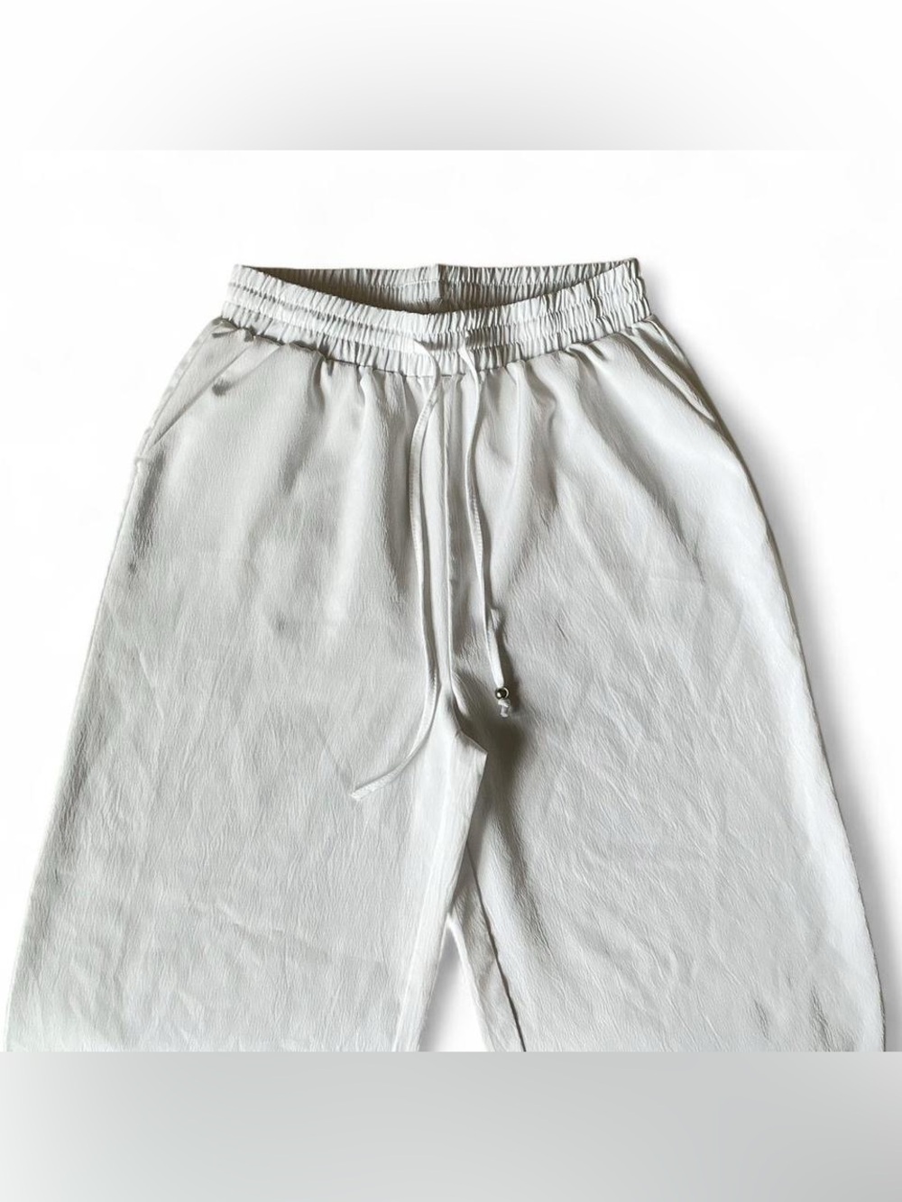 White Flowy Pants